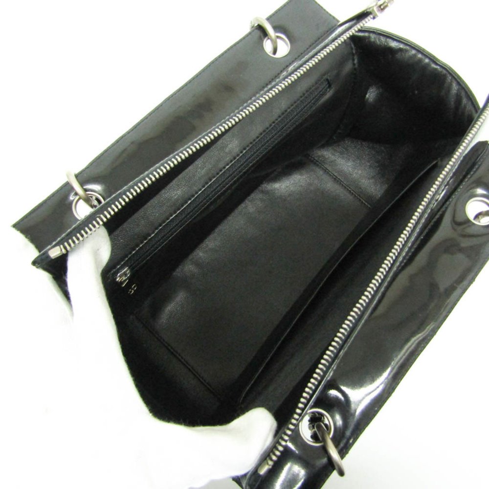 CHANEL Matelasse Chain Handle Patent Leather Handbag Black - Picture 3 of 16